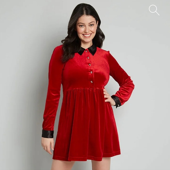 Modcloth Dresses & Skirts - 💀NWT Is it Wednesday yet? Velvet mini dress